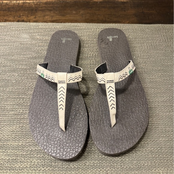 Sanuk Gray Sandals - Picture 1 of 5
